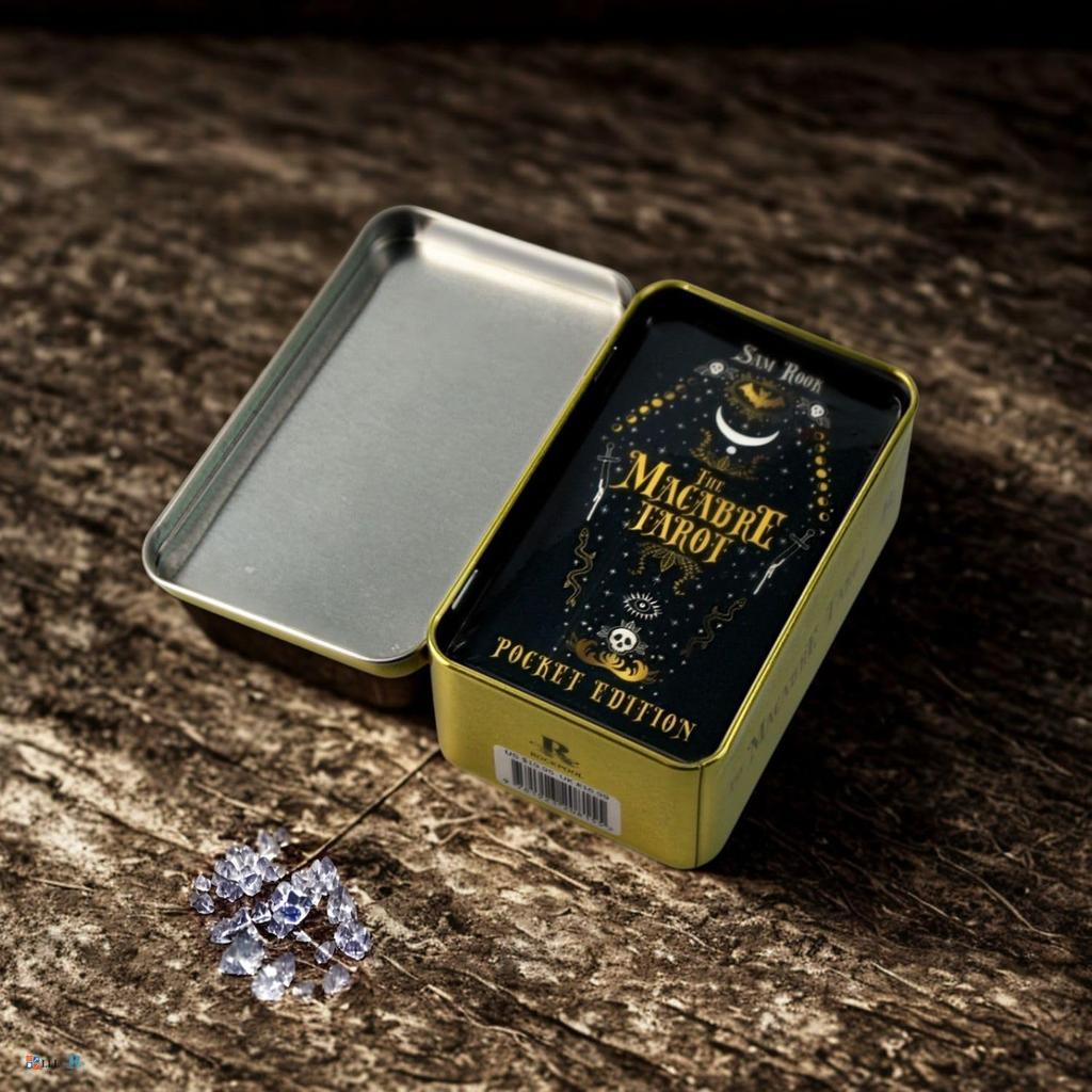 I.I.J Tarot Cards Macabre Tarot Pocket Edition in a Tin Box - Dark Horror Theme, 78 Cards, Tarot Reading Guide Included, Authentic Product