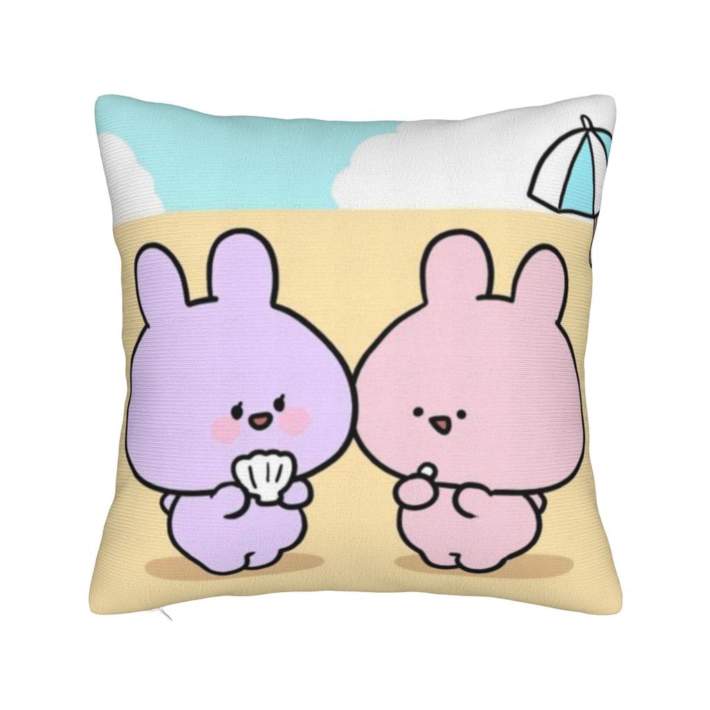 Asamimichan and Anemimi Pillowcase Product Soft Cushion Cover Throw Pillow Cover Car Decoration Square Multi Size