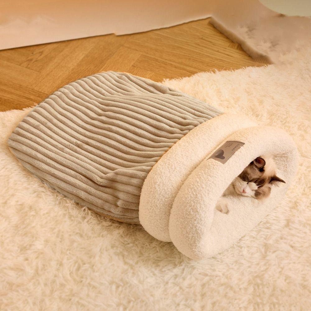 Thickened Cat Sleeping Bag Semi-closed Tunnel Cat Nest Cat Nest Kennel Warm Cat Nest  Winter
