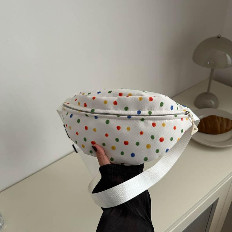 2025 Autumn New Rainbow Polka Dot Mobile Phone Change Bag Casual Fashion Simple Underarm Bag Versatile Sports Breast Bag