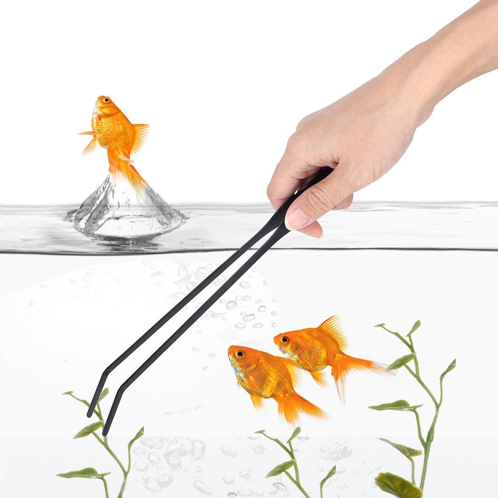 Stainless Steel Fish Tank Water Plants Cleaning Tweezers Scissors for Aquarium Maintenance ToolsCurved Tweezer