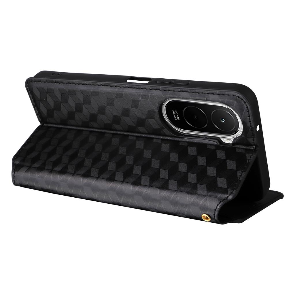 Pro Xiaomi Poco M7 4G (EU) (171 mm) Pouzdro Peněženka Kosočtvercový Vzor PU Kůže Kryt na Telefon