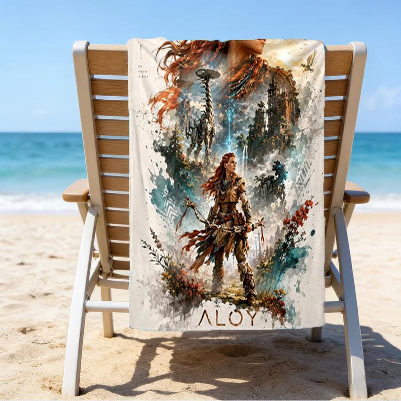 Ultra-Soft Beach Towel with Horizon Theme,Ideal for Pool - Camping, Diving - Perfect Travel Essential, Vibrant Beach Towel.