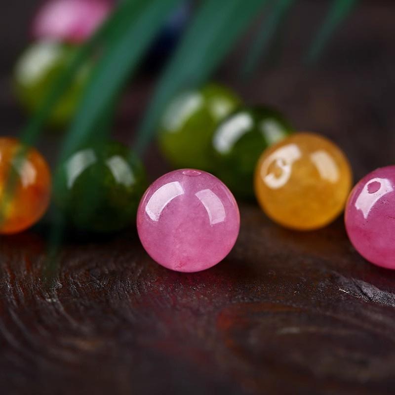 Natural Jade Beads Beautiful Multicolor Beads Handmade Diy Bracelet Necklace Jewelry Handmade Beads Accessories