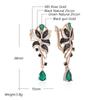 Grün mit Schwarz Natürlicher Zirkon Blume Hängeohrringe für Frauen Roségold und Schwarzgold Plattierung Täglicher Feinschmuck