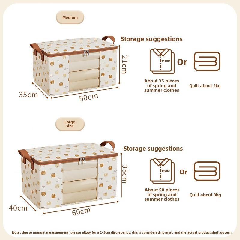 Clothes Storage Bag With Transparent Material For Bedroom Organizing