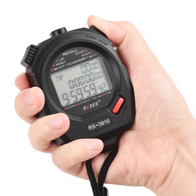 Sports Stopwatch Timer 100 Memory Digital Stopwatch 3 Rows Display Large Screen Stopwatch