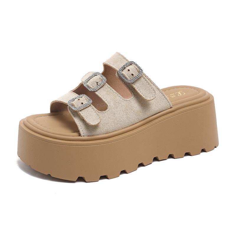Thick-bottomed Versatile Outer Wear Cool Slippers Women's 2025 Summer New Pink Cute Slippers Beach Cool Slippers