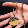 Je Bible Stainless Steel Gold Color Hexagram Chain Necklace Women/Men Gold Color Round Necklaces Jewelry Collier N3131S02