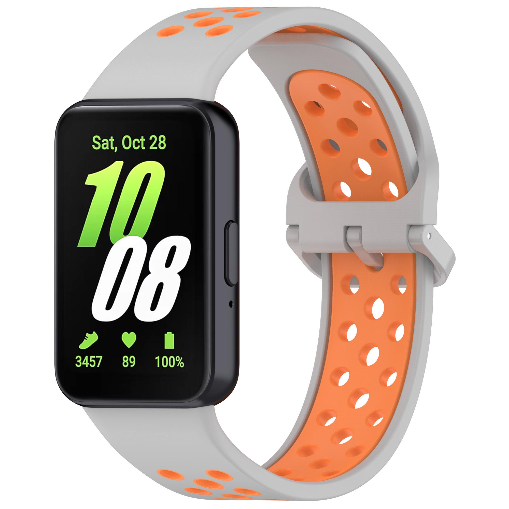 

Резиновый ремешок для браслета Samsung Galaxy Fit 3, силиконовый спортивный ремешок Correa для Galaxy Fit3 SmartWatch, быстросъемный браслет For Galaxy Fit 3 оранжевый/серый