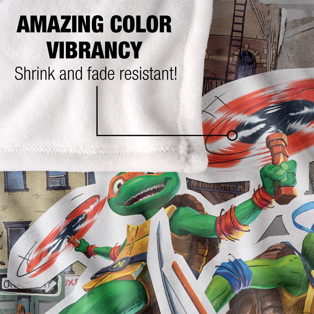 Teenage Mutant Ninja Turtles: Mutant Mayhem Heroes In A Half Shell Silky Supersoft Blanket