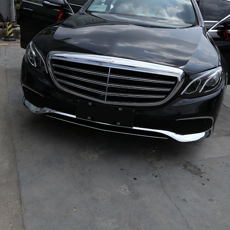 3 Pcs For Mercedes Benz E Class W213 2016- ABS Chrome Front Bumper Plate Car Accessories