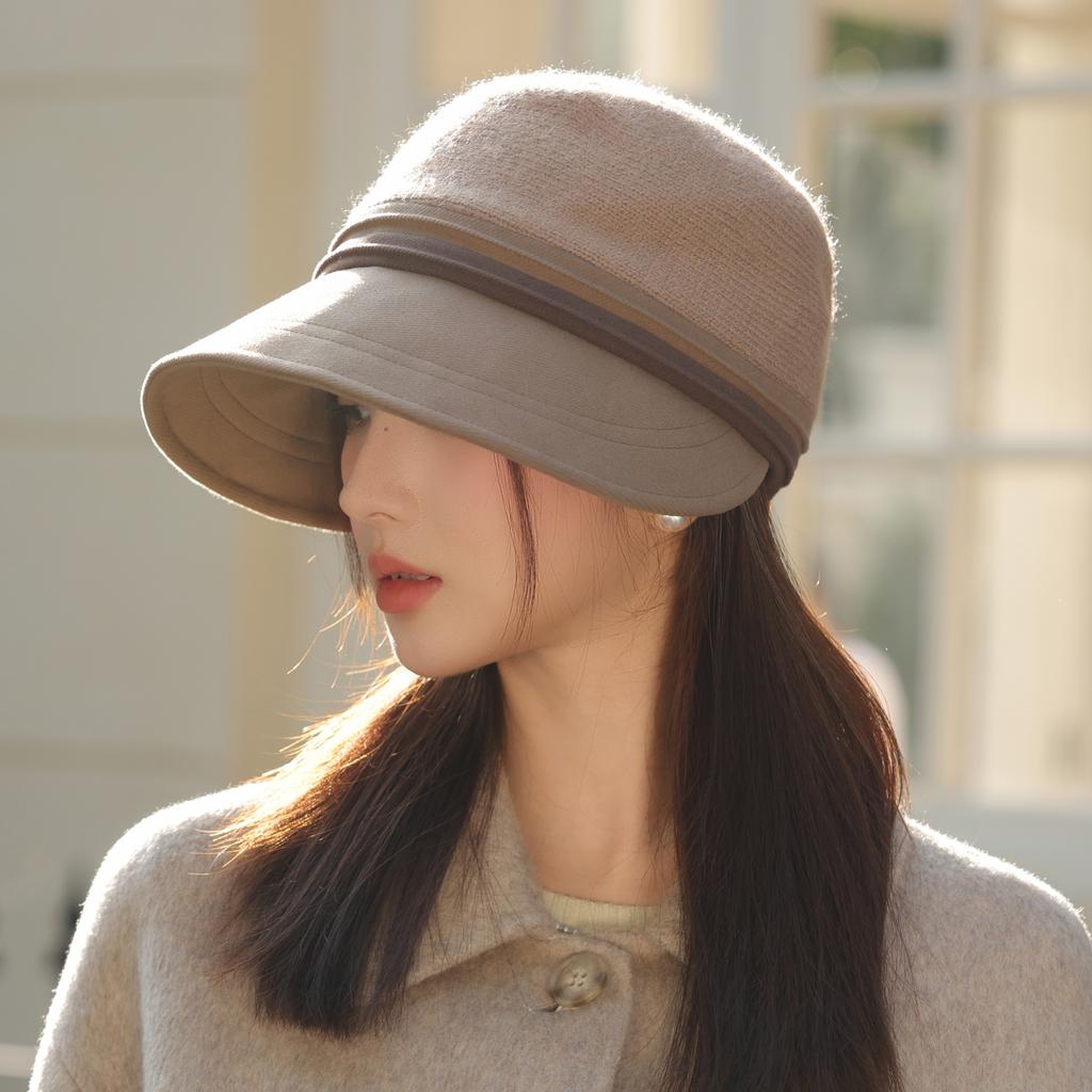 HT5016 Fischerhut Hohe Qualität Herbst Winter Wollhüte für Damen Packbarer Hut mit breiter Krempe Damen Elegant Angler-Bucket-Hat