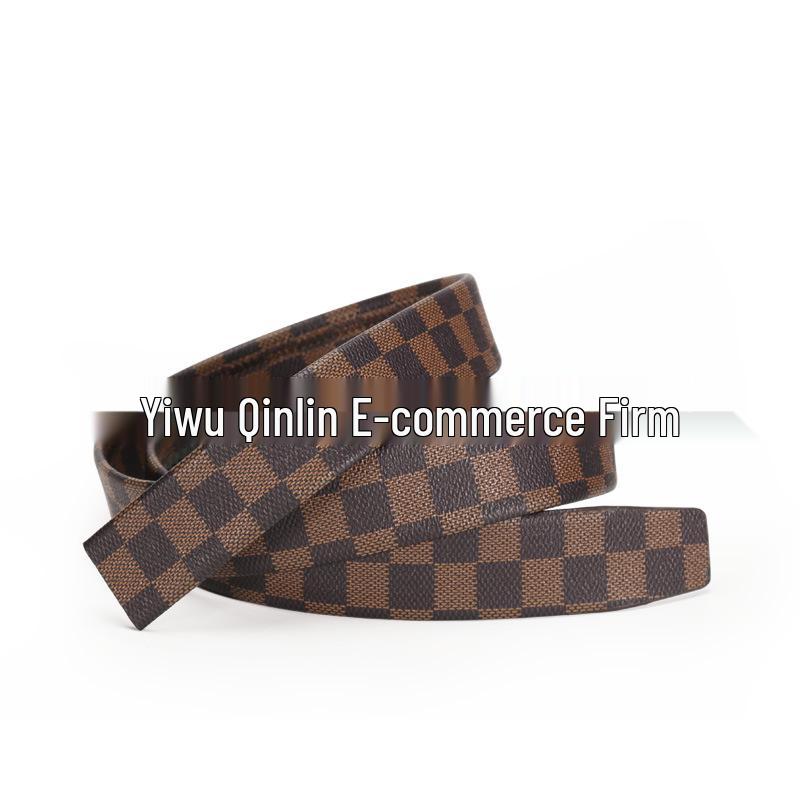 Men's Faux Leather Scratch-Resistant Automatic Buckle Belt, 3.6CM Wide