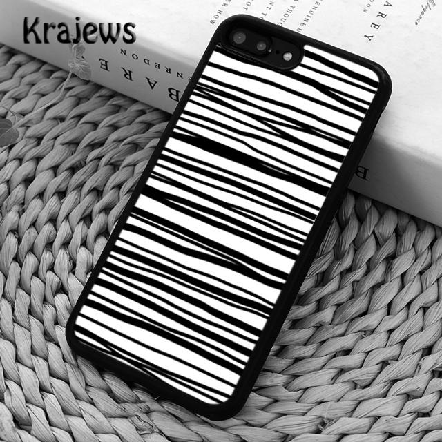 Krajews Black White Stripes Soft Phone Case Cover For iPhone 14 5 6s 7 8 Plus X XR XS 11 12 13 Pro Max Samsung S21 S22ultra Plus