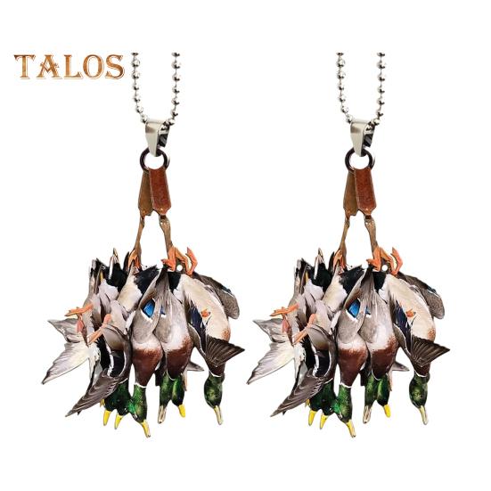 

2/3/4/5 шт. подвеска для автомобиля в виде утки с ремешком, легко подвешивается, охотничий декор, акриловое рождественское украшение 2pcs