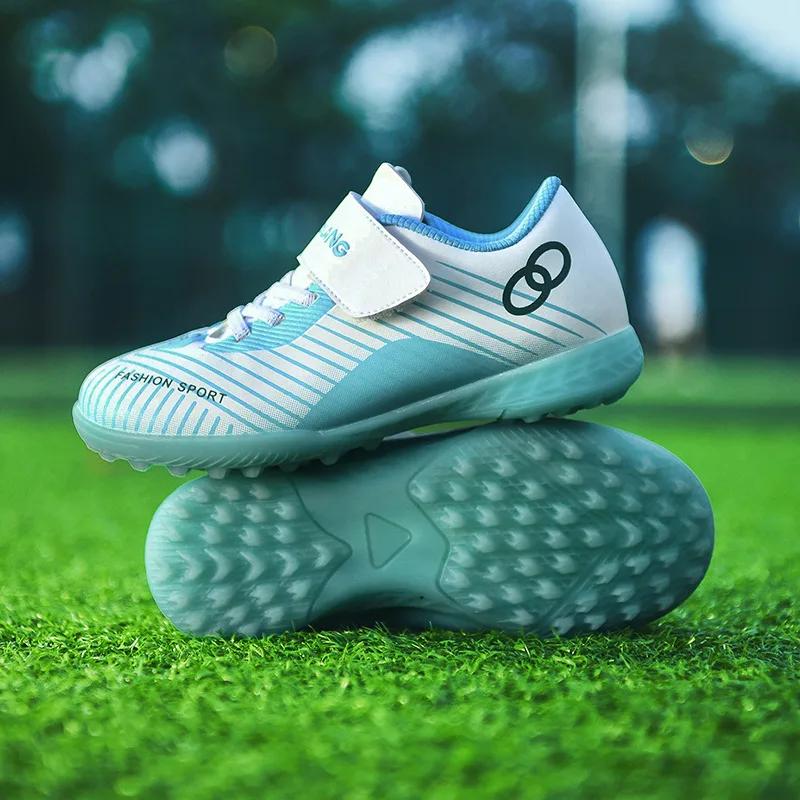 Professional Turf Soccer Shoes Childrens Brand Fashion Indoor football Sneakers Size 29-39 Futsal Kids Trainers Chuteira Society