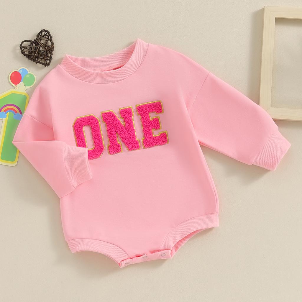 Kleinkind Baby Sweatshirt Strampler Buchstabenstickerei Langarm Jumpsuit für Neugeborenes Mädchen Junge Niedliche Kleidung