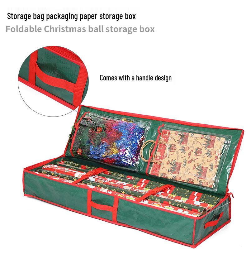 Custom Christmas PE Roll Paper Gift Storage Bag