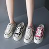Høst Nye Platform Lerretssko Jenter Rund Tå Snøring Fargeblokk Trendy Sko Fritidssport Lukket Tå Halvtøfler