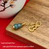 Blue Water Jade Tassel Gourd Pendant Bracelet - Handmade DIY Accessory