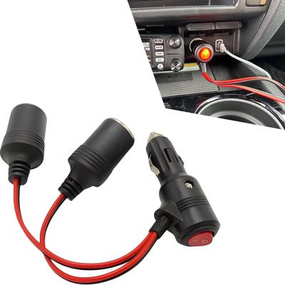 Car Lighter With  One Point Two Female Female Connector Car Lighter Double Socket Extension Cable