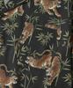 OUTSTANDING Hawaiian Open Collar Half Shirt Bamboo Tiger_Black