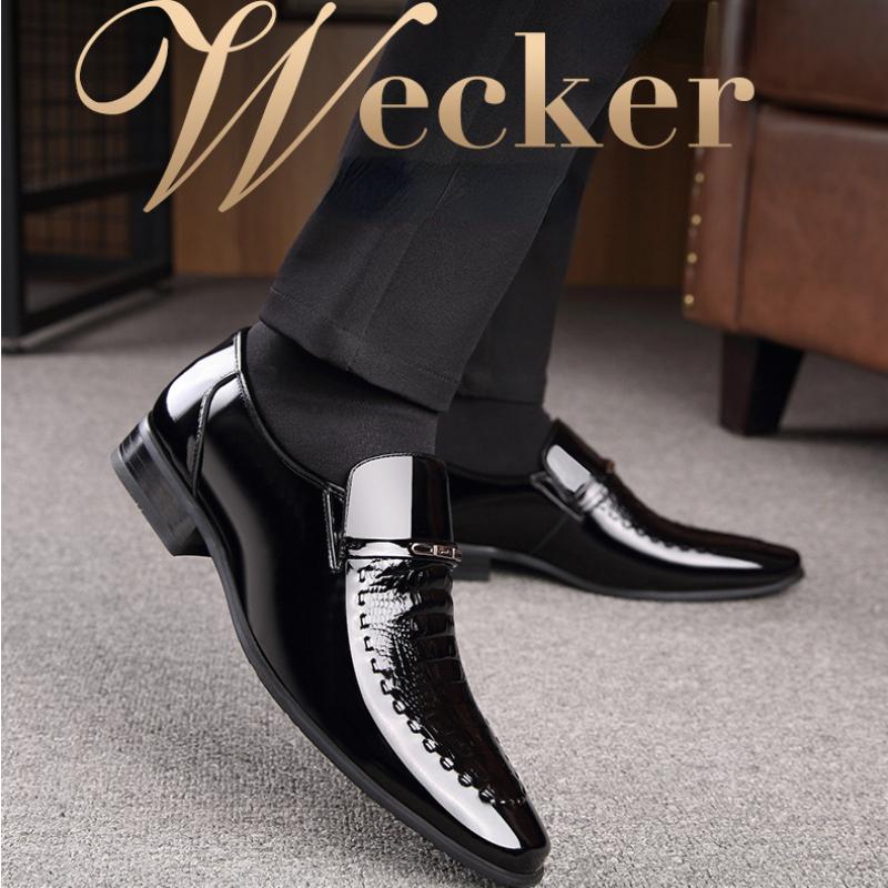 Pánské kožené boty lakované společenské boty pánské nazouvací špičaté pánské oxfordky horká novinka britská párty obuv