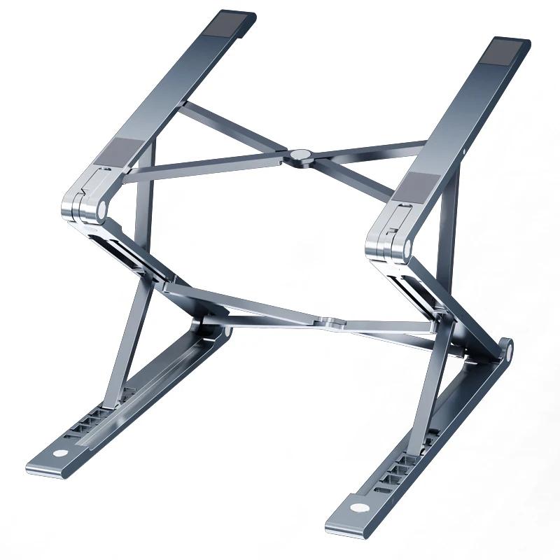 

OATSBASF Aluminum Laptop Stand For Macbook Air Pro Dell Adjustable Tablet Notebook Stand Cooling Pad Base Foldable Laptop Holder серый