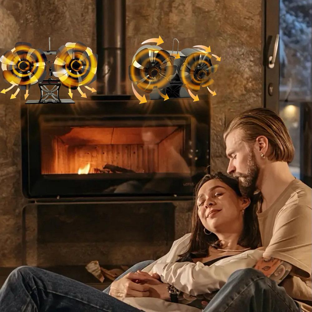 Dual-Headed Thermoelectric Fireplace Fan