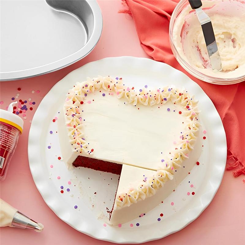 6 Inch Heart Cake Pan Aluminum Heart Shaped Baking Pans For, Birthday Party - Nonstick Cake Mold For Oven, DIY Desserts
