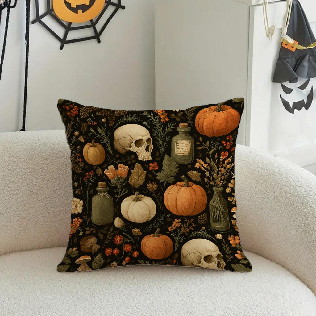 Halloween-Themed Ghost And Pumpkin Pillowcasessuitable For Sofa Car Bedroom Decorative Cushion Cover Pillow Cover