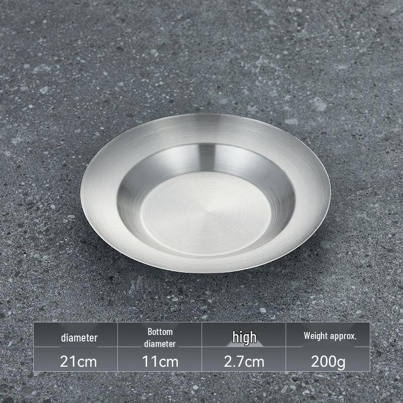 ZISIZ Stainless Steel 3-Compartment Shallow Plate Set