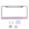 Pink Bling Glitter License Plate Frame Automobile Exterior Decoration for Women Party Birthday Gift