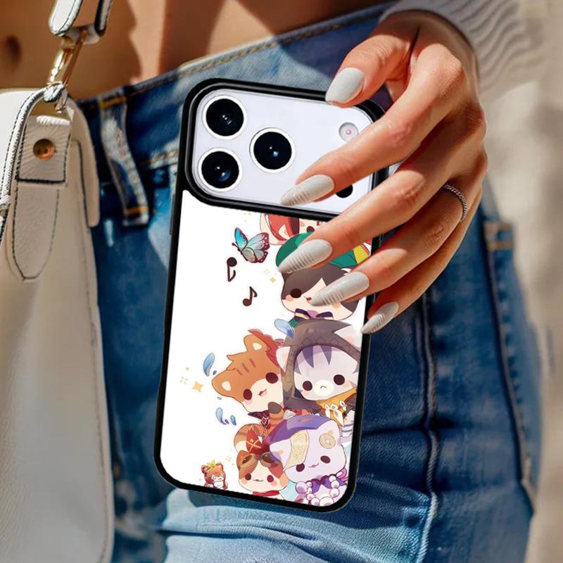 

Genshin Impact Anime Cute Phone Case For iPhone 17 Air 14 15 13 12 Max Cover For Apple 14 15 16 16e 11 Pro Max Plus Coque iPhone 14