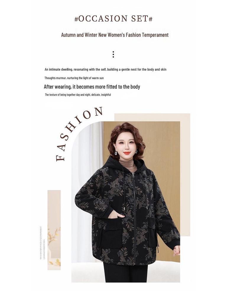 Plus Size Winter Cotton Jacket for Middle-Aged and Elderly Women - Warm Coat for Special Sizes
