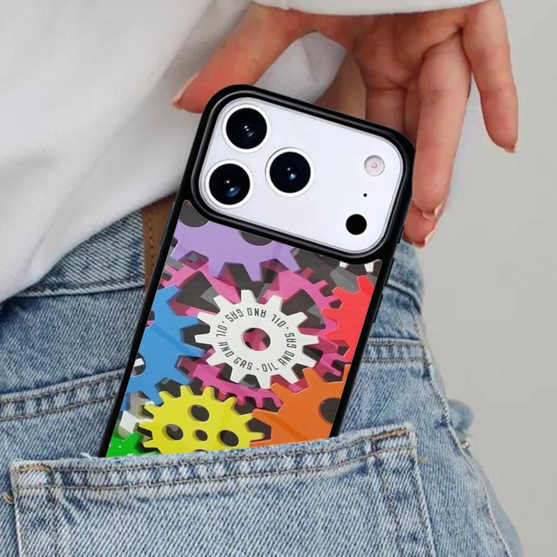 

Colorful Rainbow Gears Phone Case for iPhone 16e 15 14 13 12 17 Pro Max Plus Air 17pro Cover Coque iPhone 12