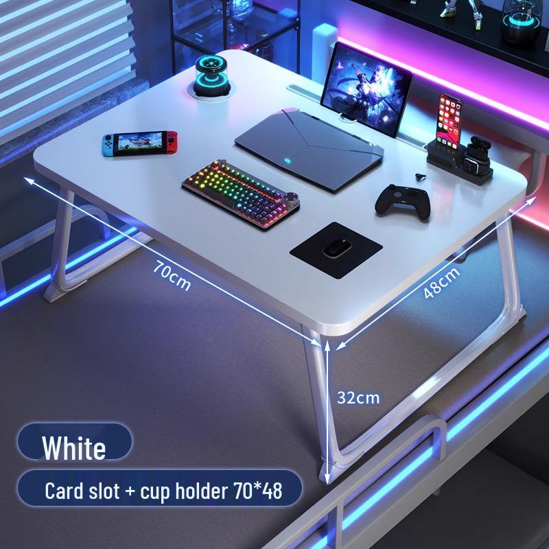 Compact Foldable Bedside Laptop Desk for Dorms - E-Sports Style Carbon Fiber Study Table