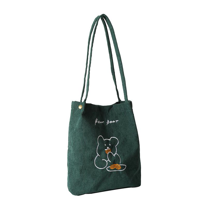 Women's Corduroy Tote Bag, Multi Purpose Fashi Shoulder Bag, Artistic Stripe Plush Handbag for Women College Student Daily Use
