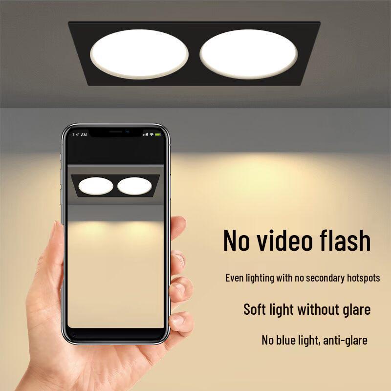 Ultra-Thin Dual/Single Head Recessed Square LED Spotlight for Commercial & Household Use