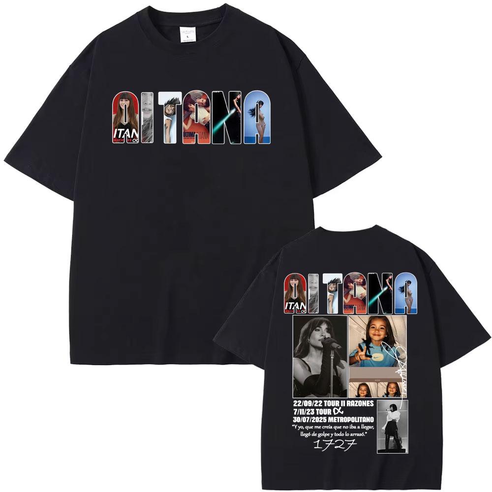 2026 Singer Aitana Cuarto Azul Tour Camisetas Gráficas Unisex Moda Femenina Estética Camiseta de Manga Corta Algodón Camiseta Casual