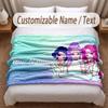 Kpop Demon Hunters Printed Flannel Blanket Custom Name Text Soft Warm Throw For Bedroom Holiday Gift
