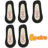 5 Pares Meias de Silicone Antiderrapantes Invisíveis No Show Verão Ultra-finas Respiráveis Meia Sapato Chinelos Meias de Seda de Gelo Corte Baixo Barco