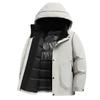 High Fill Power Men's Hooded White Duck Down Jacket - Trendy, Thickened, Cold Protection