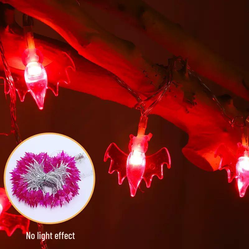 Halloween LED String Lights - Soft PVC, Pumpkin, Ghost, Bat, Skull Decoration Bat