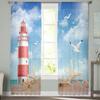 Sea Beach Lighthouse Starfish Seagull Sheer Window Curtains For Living Room Bedroom Modern Tulle Curtains Fabric Drapes