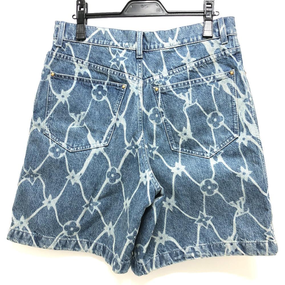 Louis Vuitton 1AFQFD Monogramm-Print Denim-Shorts Unterteile Hosen 24SS Jeanshosen