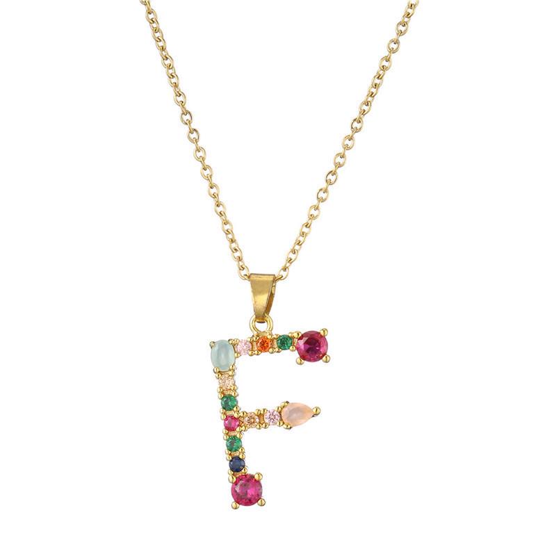 Catena Personalizzata per Clavicola Hip-hop: Collana con Ciondolo Alfabeto in Rame e Zircone