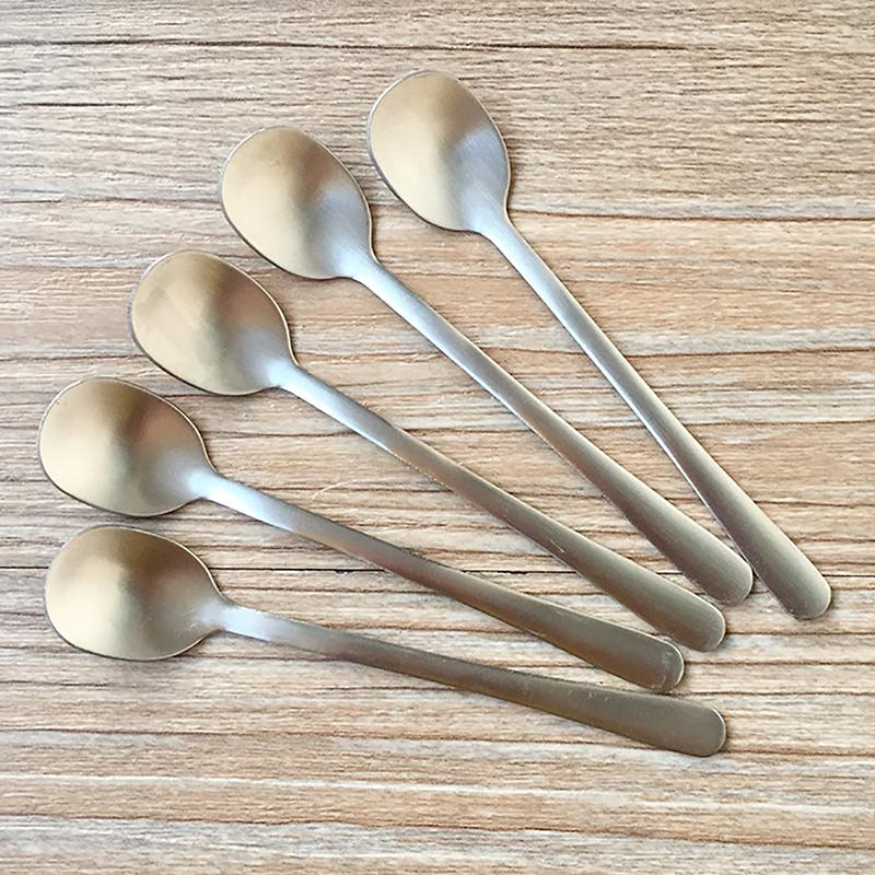 Cucchiaio per condire in acciaio inossidabile in stile coreano, cucchiaio rotondo spesso per mescolare, cucchiai per caffè, tè, dessert, cucchiaio per mescolare, stoviglie