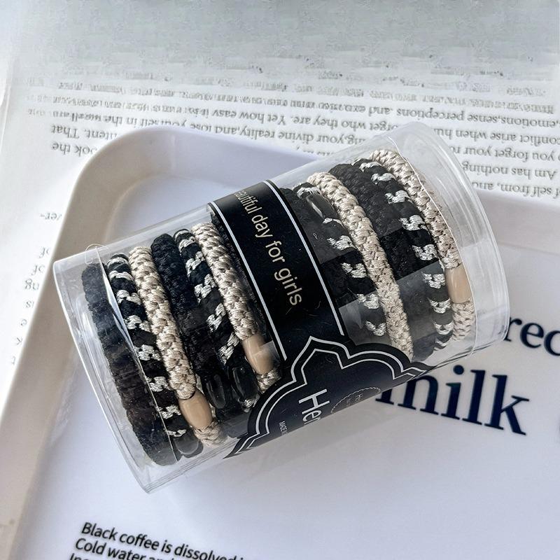 10pcs Thickened Hair Band  Coffee-colored Hair Tie  Cream-tied Ponytail Rubber Band  Simple and Elegant for WomenElasticity Durable  High-end Feel